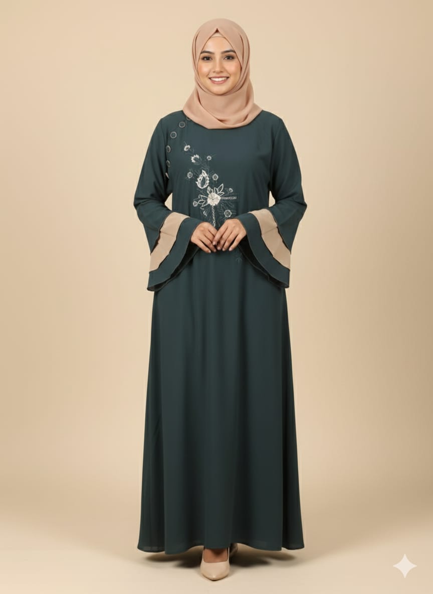 Umbrella Embroidery Design Firdous fabric Naqab