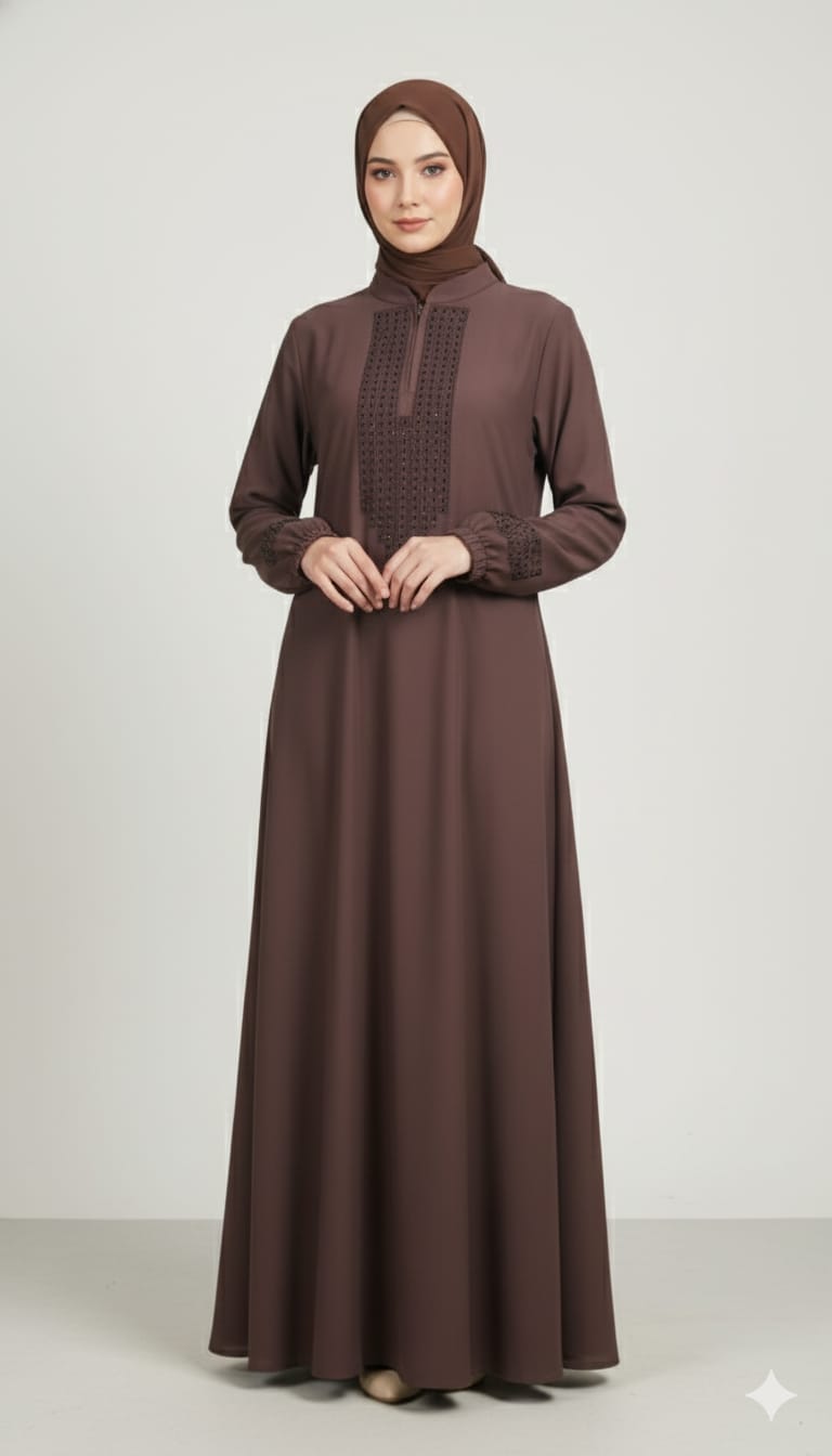 Aline stone work Design zoom Fabric Naqab