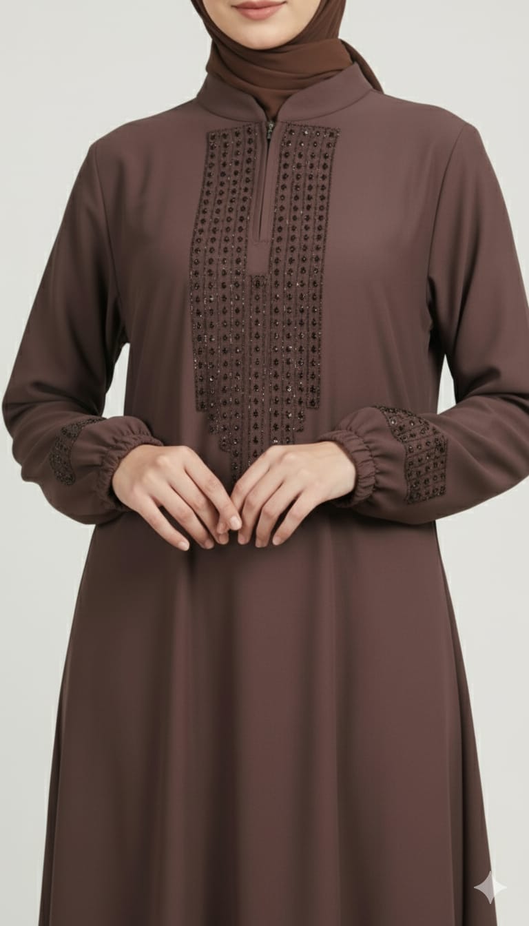 Aline stone work Design zoom Fabric Naqab