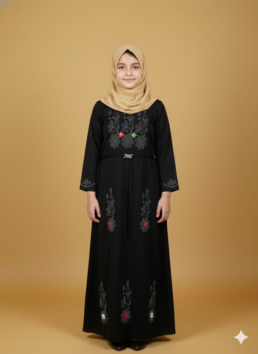 Kids Aline Naqab Lycra Fabric With Dupatta