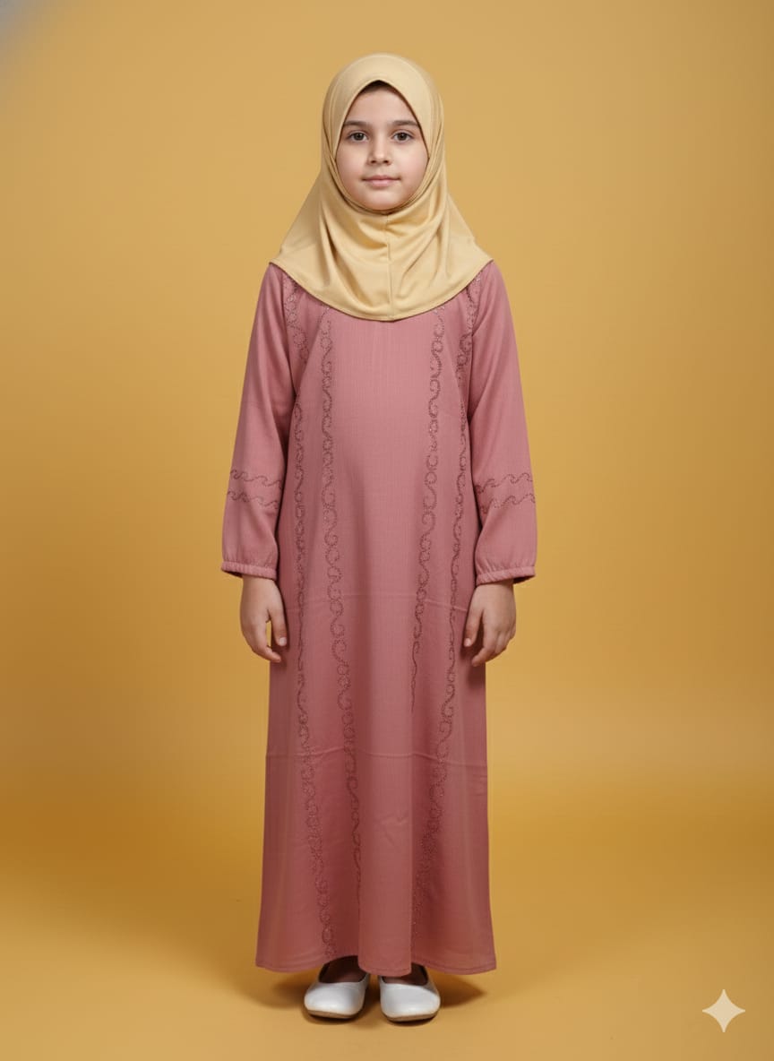 Kids Aline Naqab Tik tok Fabric with Dupatta