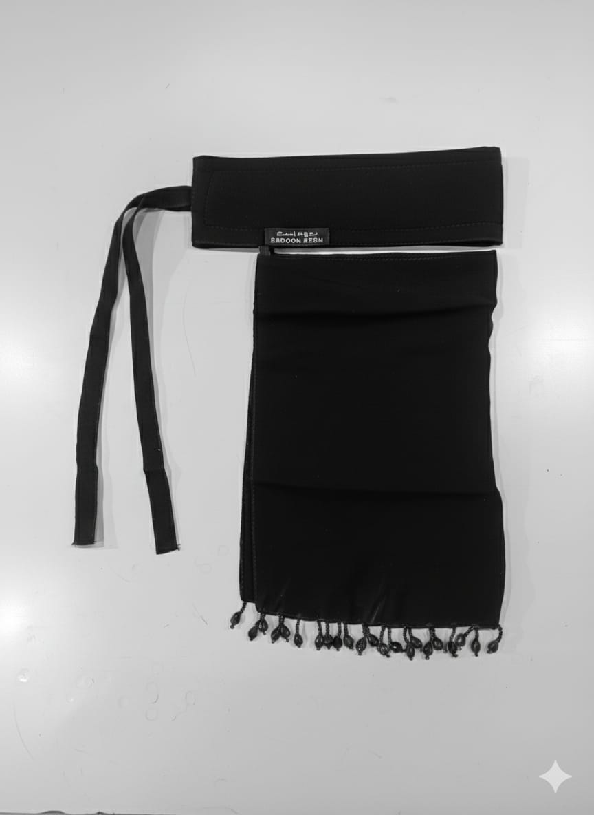 Short Chiffon  Nose Piece For Muslim Girl And women Accessory Black