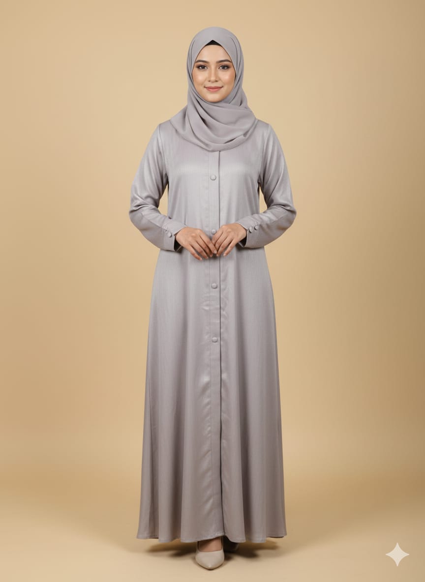 Aline design Zoom Pro Fabric Naqab For Muslim Girl And Women Silver Colour