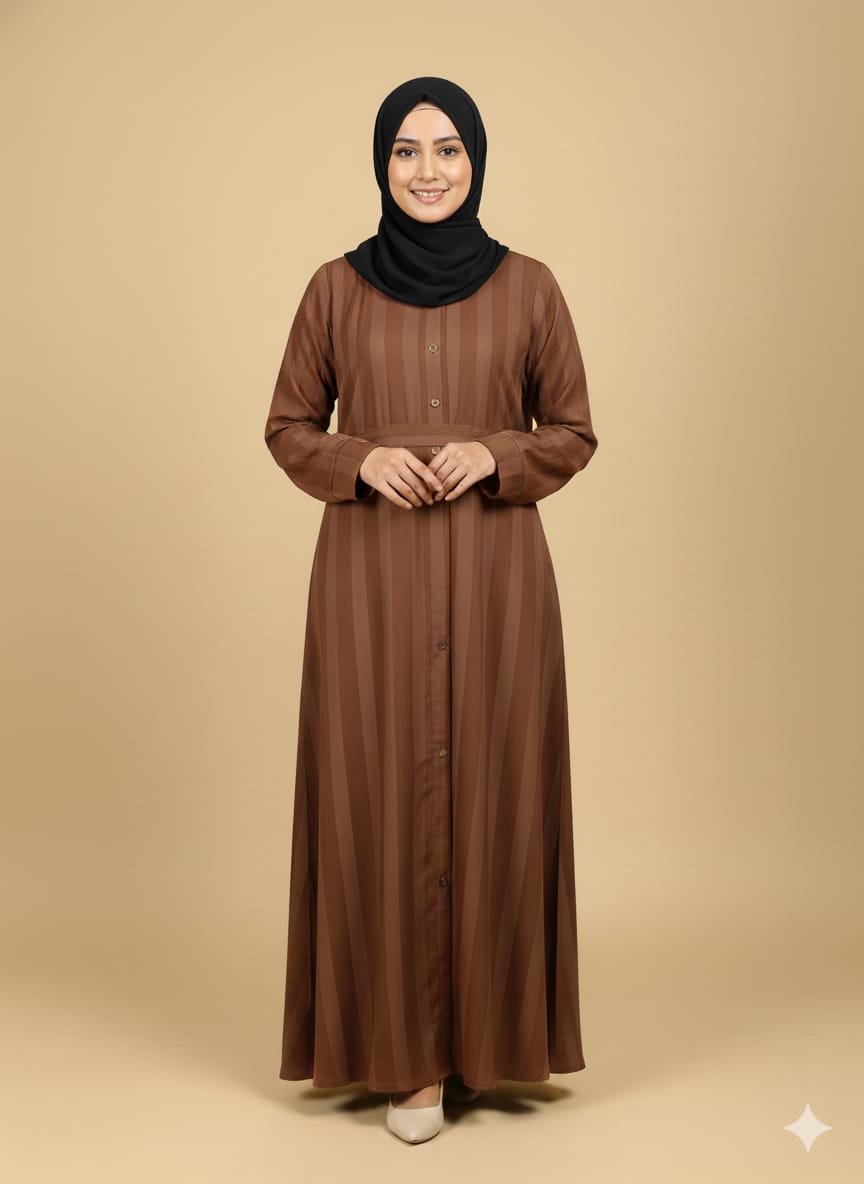 Aline design Tik Tok Fabric Naqab For Women and Girl Brown colour