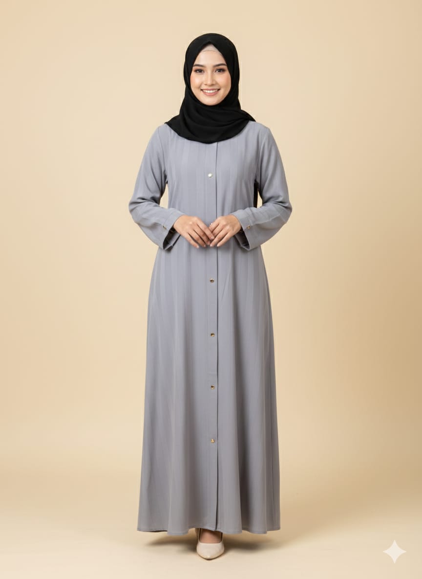 Aline design Tik Tok Fabric Naqab For Muslim Girl And Women Light Grey  Colour