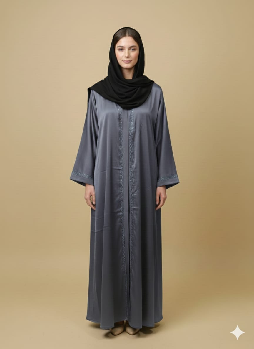 Aline design Tik Tok Fabric Naqab For Muslim Girl And Women Grey Colour