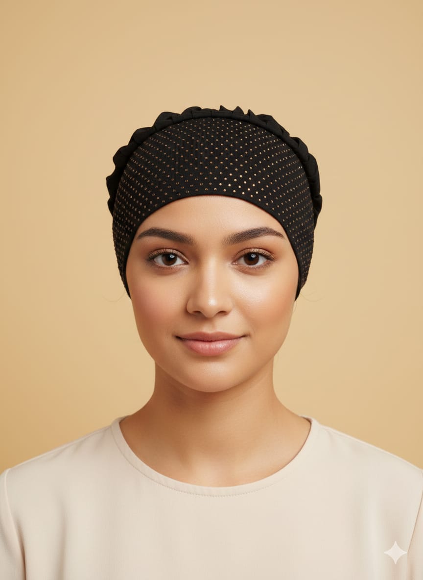 Noorjahan- Black Stylish Pure Cotton Muslim Women Under Hijab Cap