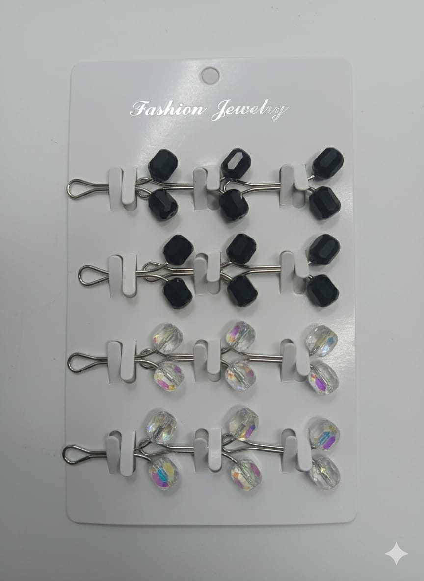 Colour Full Loop Pins For Hijab and scarf Black and white